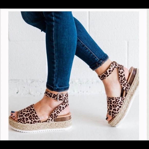 Leopard Print Flat Wedge Espadrille - Picture 6 of 10